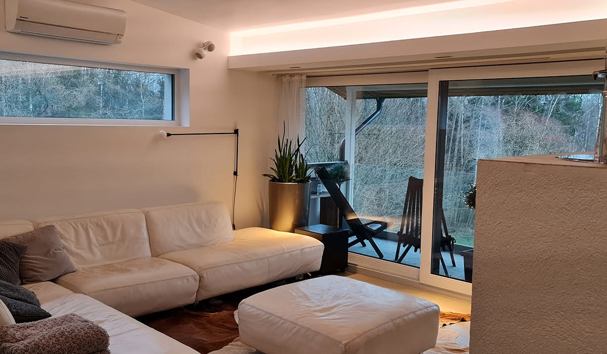 Ledbelysning i vardagsrummet