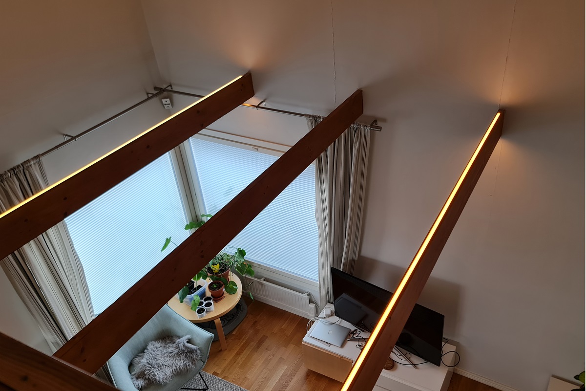 Led-ljuslist för vardagsrumsstråle, indirekt ljus i vardagsrummet huvudbild